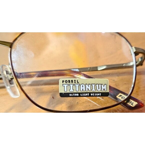 FRAMES ONLY Fossil Titanium Ultra-Light Weight Frame Tortoise Shell Arms - Picture 3 of 4